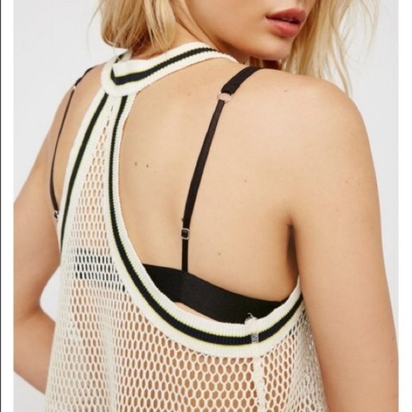 Free People Mesh Swing Fishnet Ribbed Racer Tank - Picture 2 of 6